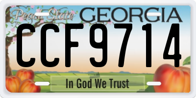 GA license plate CCF9714