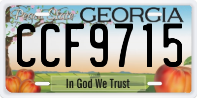 GA license plate CCF9715