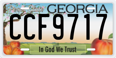 GA license plate CCF9717