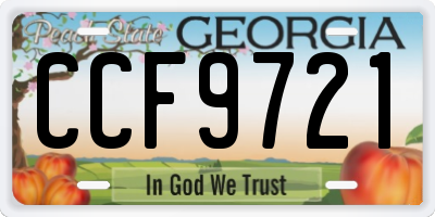 GA license plate CCF9721