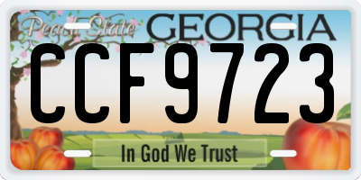GA license plate CCF9723
