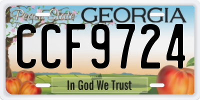 GA license plate CCF9724