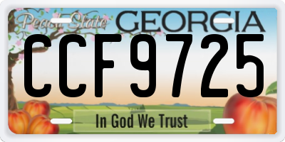 GA license plate CCF9725