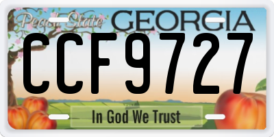 GA license plate CCF9727