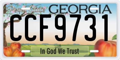 GA license plate CCF9731
