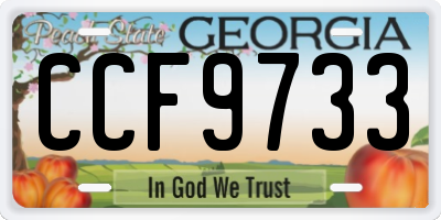 GA license plate CCF9733