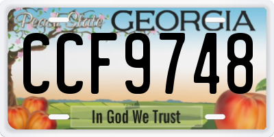 GA license plate CCF9748