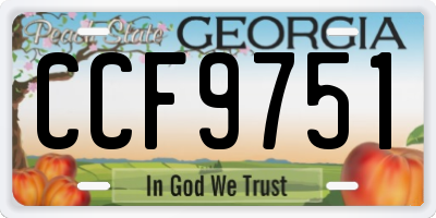 GA license plate CCF9751