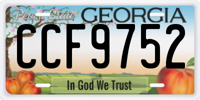 GA license plate CCF9752