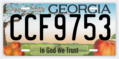 GA license plate CCF9753