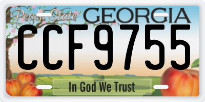 GA license plate CCF9755