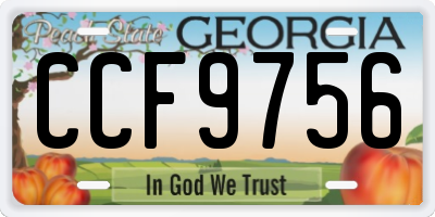 GA license plate CCF9756