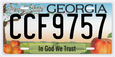 GA license plate CCF9757