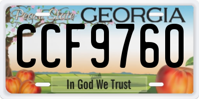GA license plate CCF9760