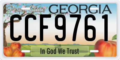 GA license plate CCF9761