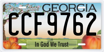 GA license plate CCF9762