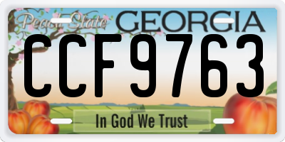 GA license plate CCF9763
