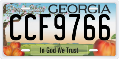 GA license plate CCF9766