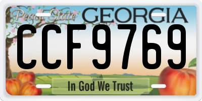 GA license plate CCF9769