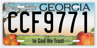 GA license plate CCF9771