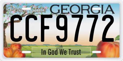 GA license plate CCF9772