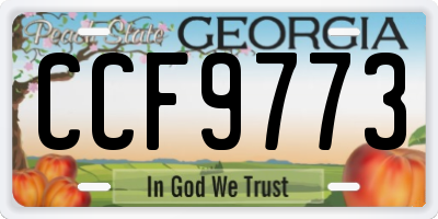 GA license plate CCF9773