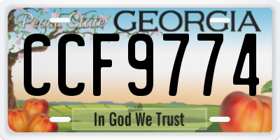 GA license plate CCF9774