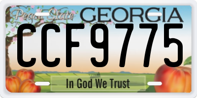 GA license plate CCF9775