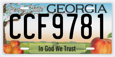 GA license plate CCF9781