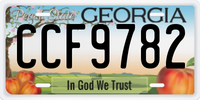 GA license plate CCF9782