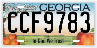 GA license plate CCF9783