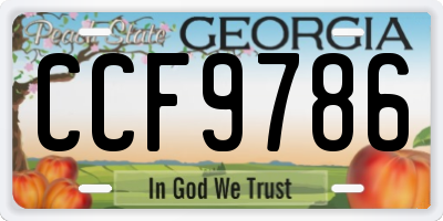 GA license plate CCF9786