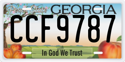 GA license plate CCF9787