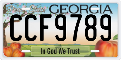 GA license plate CCF9789