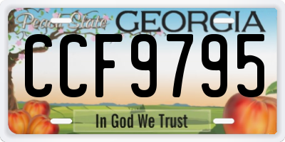 GA license plate CCF9795