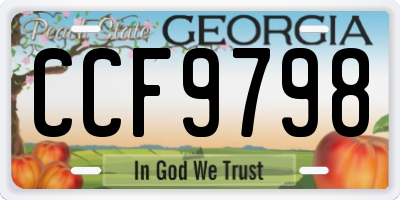 GA license plate CCF9798