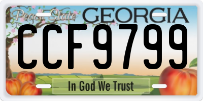 GA license plate CCF9799