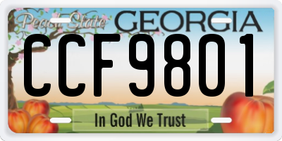 GA license plate CCF9801