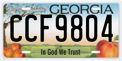 GA license plate CCF9804