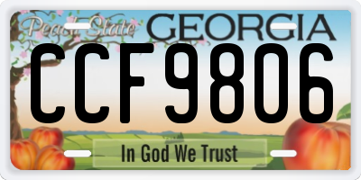GA license plate CCF9806