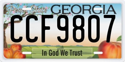 GA license plate CCF9807