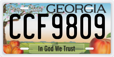 GA license plate CCF9809