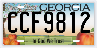 GA license plate CCF9812