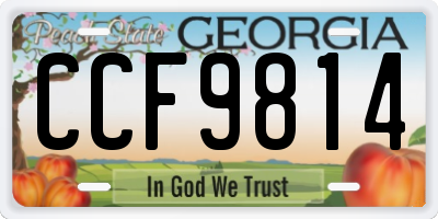 GA license plate CCF9814