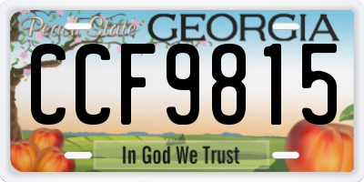 GA license plate CCF9815