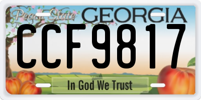 GA license plate CCF9817