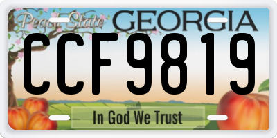 GA license plate CCF9819