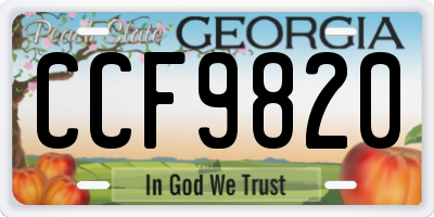 GA license plate CCF9820