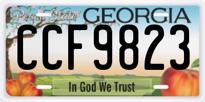 GA license plate CCF9823