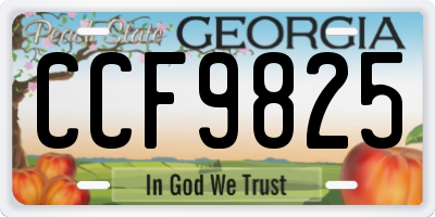 GA license plate CCF9825